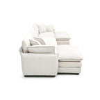 Canapé modulable en velours côtelé 5 pièces en forme de U avec 2 poufs – 4 couleurs