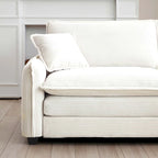 Canapé modulable en velours côtelé 5 pièces en forme de U avec 2 poufs – 4 couleurs