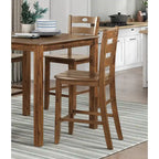 Ensemble de salle à manger 5 pièces à hauteur de comptoir, Meubles de cuisine en bois avec table carrée et 4 chaises
