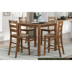 Ensemble de salle à manger 5 pièces à hauteur de comptoir, Meubles de cuisine en bois avec table carrée et 4 chaises