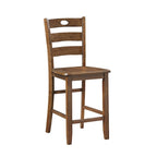 Ensemble de salle à manger 5 pièces à hauteur de comptoir, Meubles de cuisine en bois avec table carrée et 4 chaises