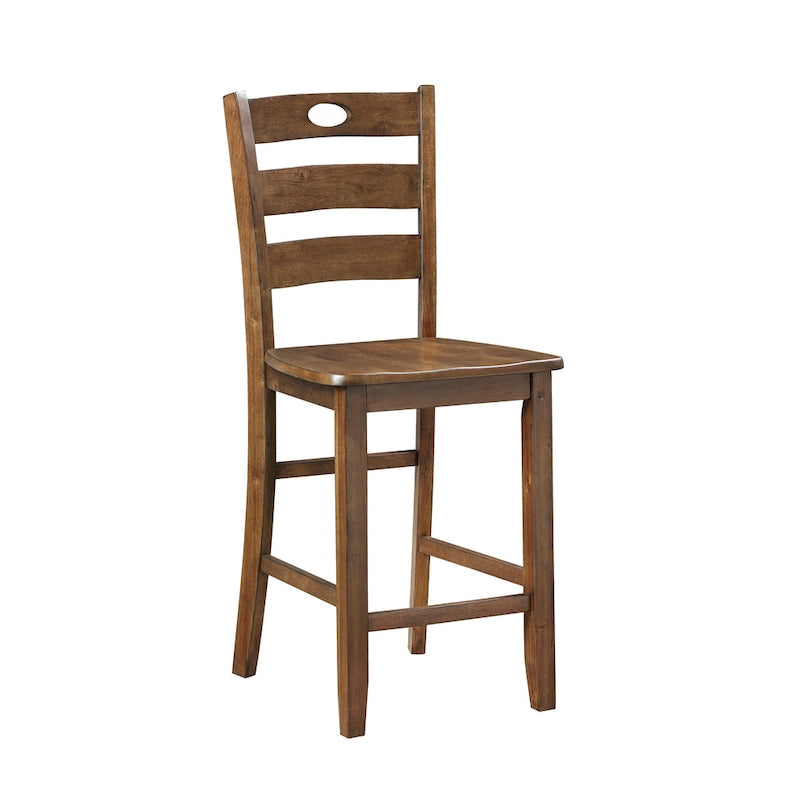 Ensemble de salle à manger 5 pièces à hauteur de comptoir, Meubles de cuisine en bois avec table carrée et 4 chaises