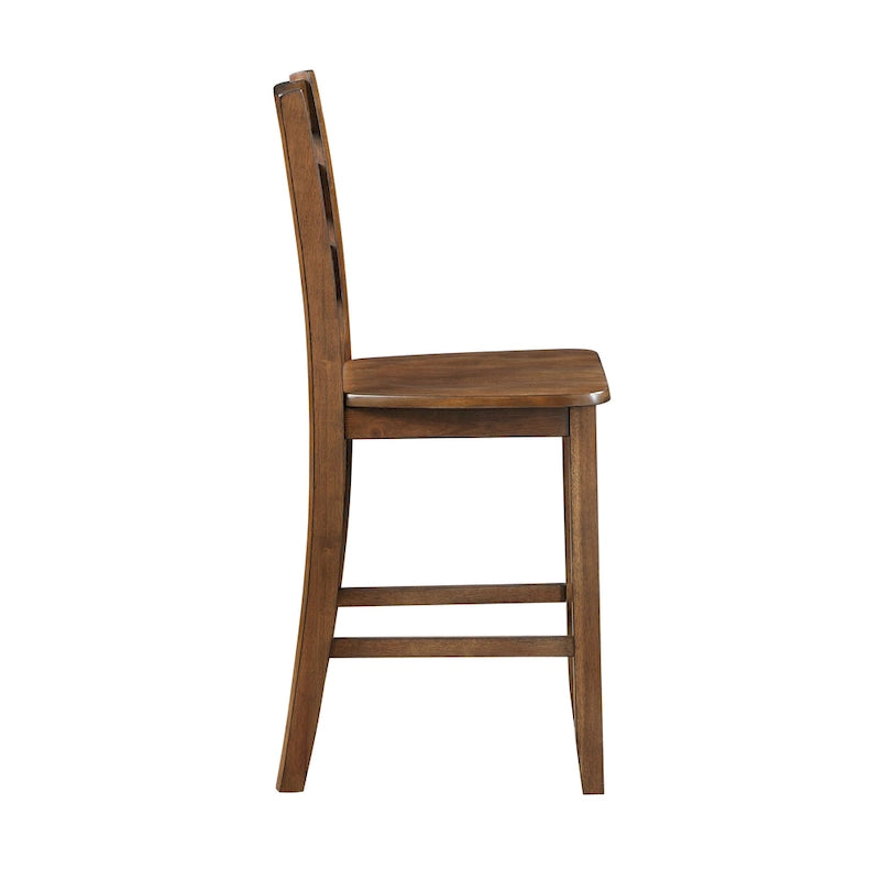 Ensemble de salle à manger 5 pièces à hauteur de comptoir, Meubles de cuisine en bois avec table carrée et 4 chaises