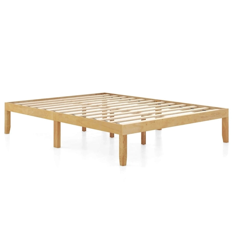Cadre de lit plateforme en bois – Lit simple/double/queen, dégagement sous le lit de 26,7 cm