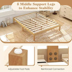 Cadre de lit plateforme en bois – Lit simple/double/queen, dégagement sous le lit de 26,7 cm