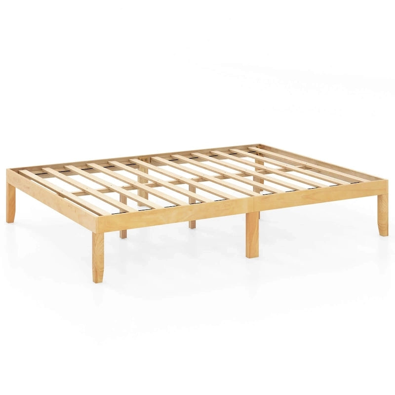 Cadre de lit plateforme en bois – Lit simple/double/queen, dégagement sous le lit de 26,7 cm