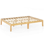 Cadre de lit plateforme en bois – Lit simple/double/queen, dégagement sous le lit de 26,7 cm