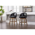 Lot de 2 tabourets de bar pivotants, tabourets de bar en PU hauteur comptoir avec accoudoirs, tabourets d'îlot de cuisine avec dossier et repose-pieds