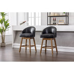 Lot de 2 tabourets de bar pivotants, tabourets de bar en PU hauteur comptoir avec accoudoirs, tabourets d'îlot de cuisine avec dossier et repose-pieds