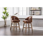 Lot de 2 tabourets de bar pivotants, tabourets de bar en PU hauteur comptoir avec accoudoirs, tabourets d'îlot de cuisine avec dossier et repose-pieds