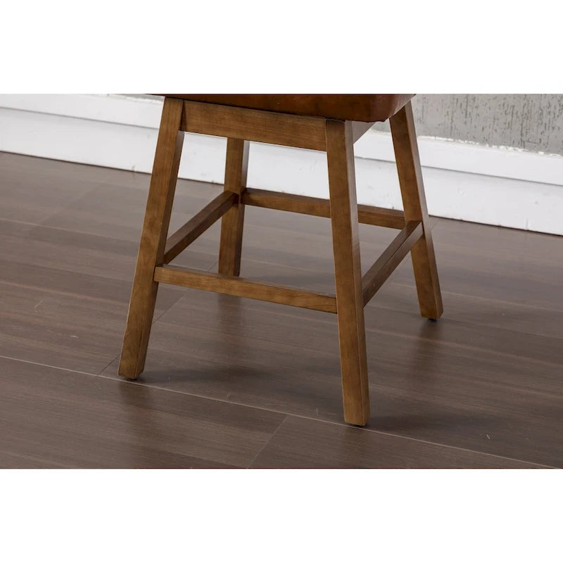 Lot de 2 tabourets de bar pivotants, tabourets de bar en PU hauteur comptoir avec accoudoirs, tabourets d'îlot de cuisine avec dossier et repose-pieds