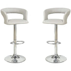 Counter Height Bar Stool Set of 2, Adjustable Swivel Bar Stool with Hollow Back, Kitchen Island Stools with Armrests