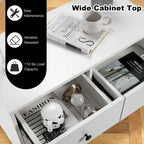 Commode à 4 tiroirs – Meuble de rangement pour chambre et salon, Blanc