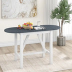 Ensemble de table à manger et 2 chaises en bois blanc 3 pièces à hauteur de comptoir avec rallonge à rabat