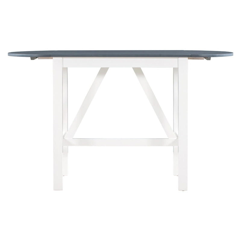 Ensemble de table à manger et 2 chaises en bois blanc 3 pièces à hauteur de comptoir avec rallonge à rabat