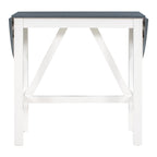 Ensemble de table à manger et 2 chaises en bois blanc 3 pièces à hauteur de comptoir avec rallonge à rabat