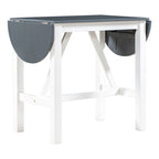 Ensemble de table à manger et 2 chaises en bois blanc 3 pièces à hauteur de comptoir avec rallonge à rabat