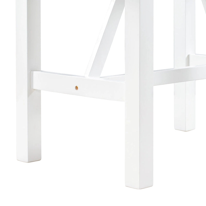 Ensemble de table à manger et 2 chaises en bois blanc 3 pièces à hauteur de comptoir avec rallonge à rabat