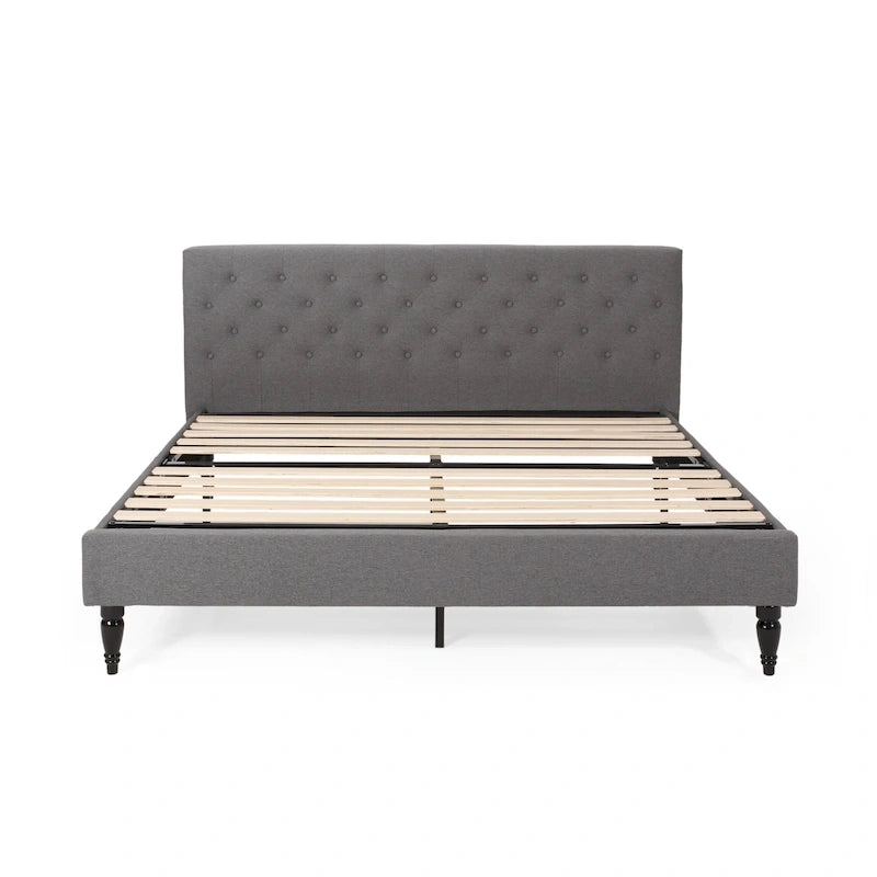 Lit plateforme king tapissé Atterbury – Meuble de chambre moderne