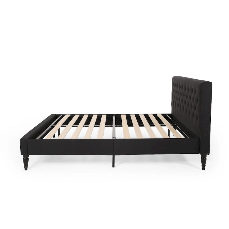 Lit plateforme king tapissé Atterbury – Meuble de chambre moderne
