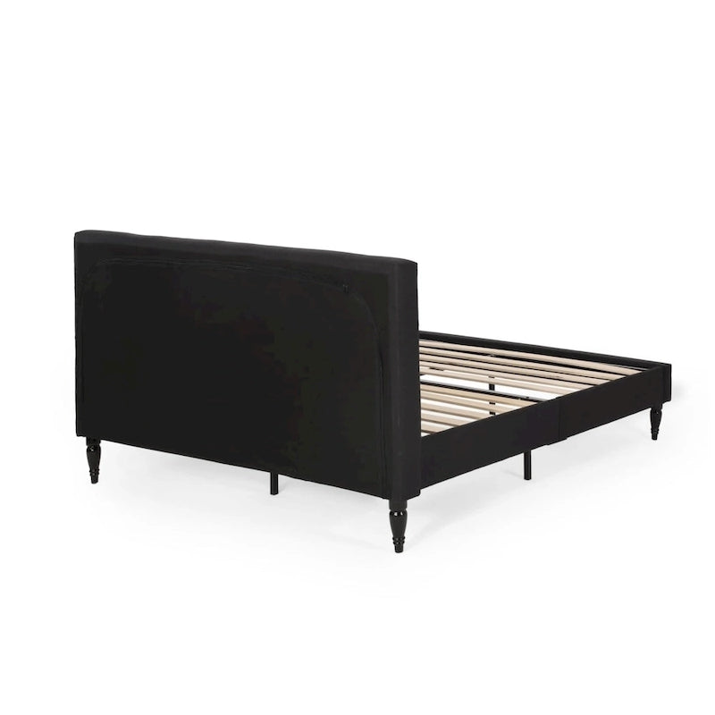 Lit plateforme king tapissé Atterbury – Meuble de chambre moderne