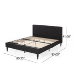 Lit plateforme king tapissé Atterbury – Meuble de chambre moderne
