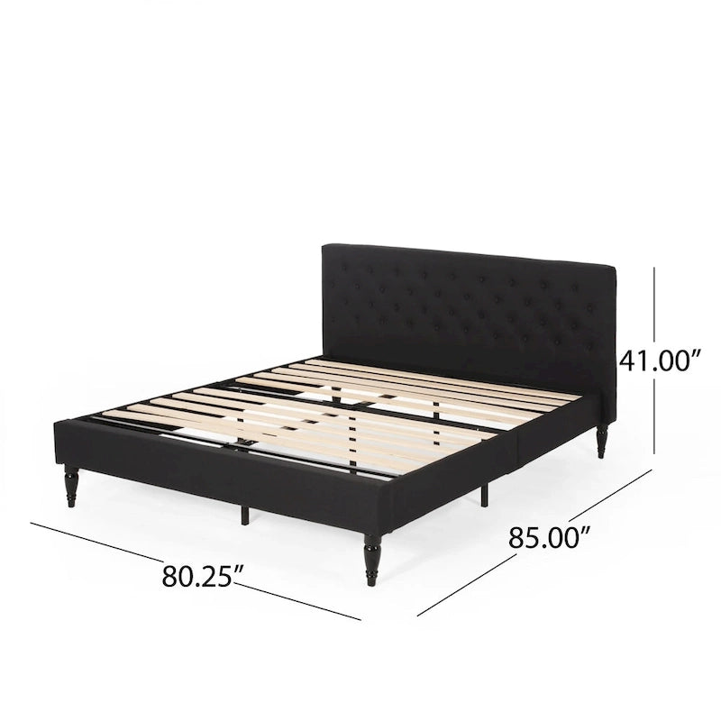 Lit plateforme king tapissé Atterbury – Meuble de chambre moderne