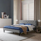 Lit plateforme king tapissé Atterbury – Meuble de chambre moderne