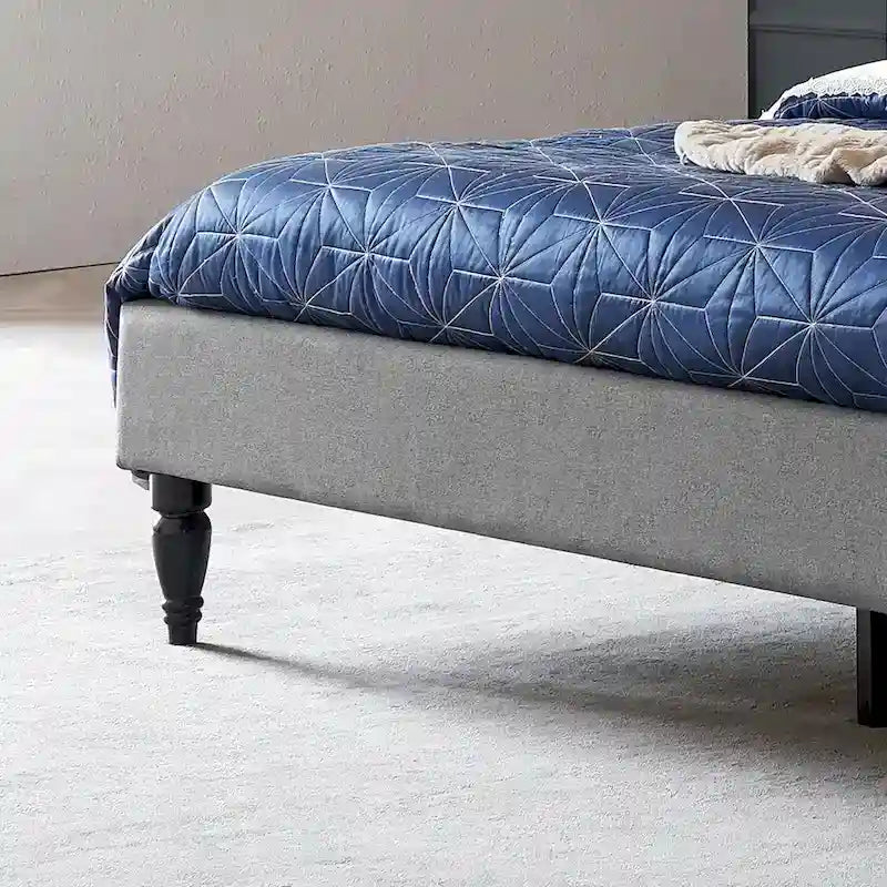 Lit plateforme king tapissé Atterbury – Meuble de chambre moderne