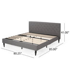 Lit plateforme king tapissé Atterbury – Meuble de chambre moderne