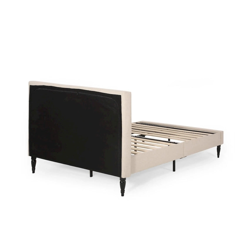 Lit plateforme king tapissé Atterbury – Meuble de chambre moderne