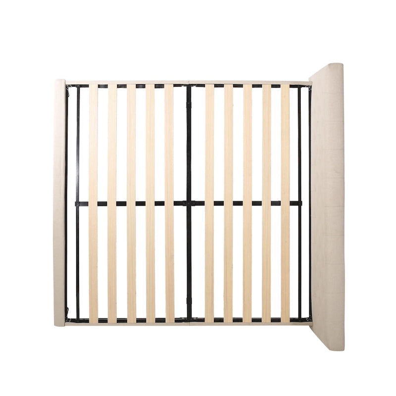 Lit plateforme king tapissé Atterbury – Meuble de chambre moderne