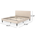 Lit plateforme king tapissé Atterbury – Meuble de chambre moderne