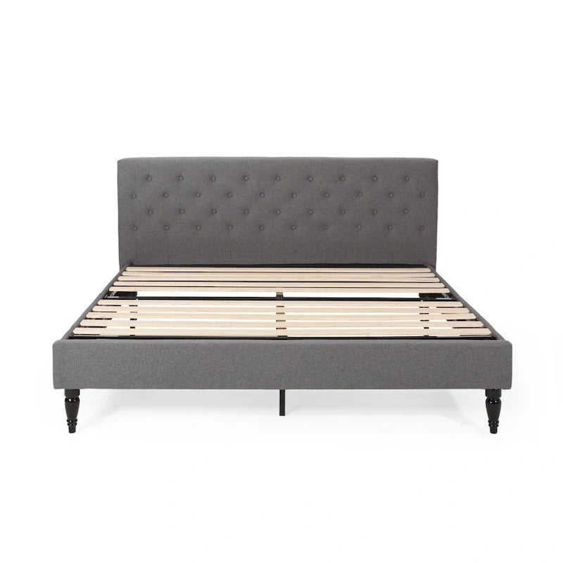 Lit plateforme king tapissé Atterbury – Meuble de chambre moderne