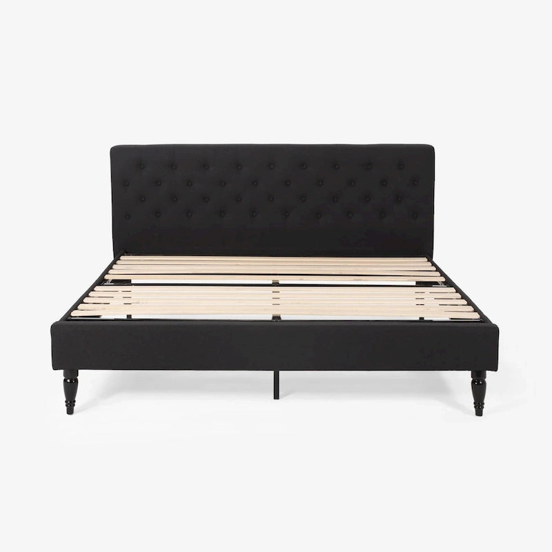 Lit plateforme king tapissé Atterbury – Meuble de chambre moderne