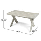 Table basse en bois d'acacia Esmeralda Farmhouse – Finition rustique naturelle