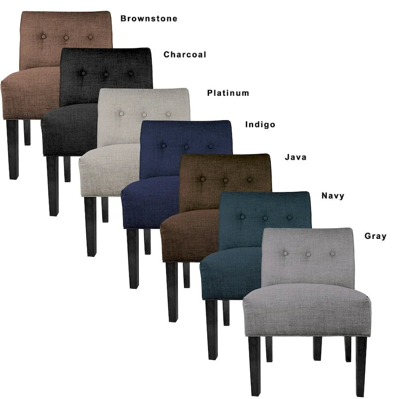 Fauteuil d'appoint Ikat capitonné en pierre brune avec pieds en bois espresso (TEL QUEL)
