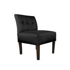 Fauteuil d'appoint Ikat capitonné en pierre brune avec pieds en bois espresso (TEL QUEL)