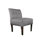 Fauteuil d'appoint Ikat capitonné en pierre brune avec pieds en bois espresso (TEL QUEL)