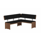 Ensemble de salle à manger Emily en bois moderne avec table, coin banquette et banc