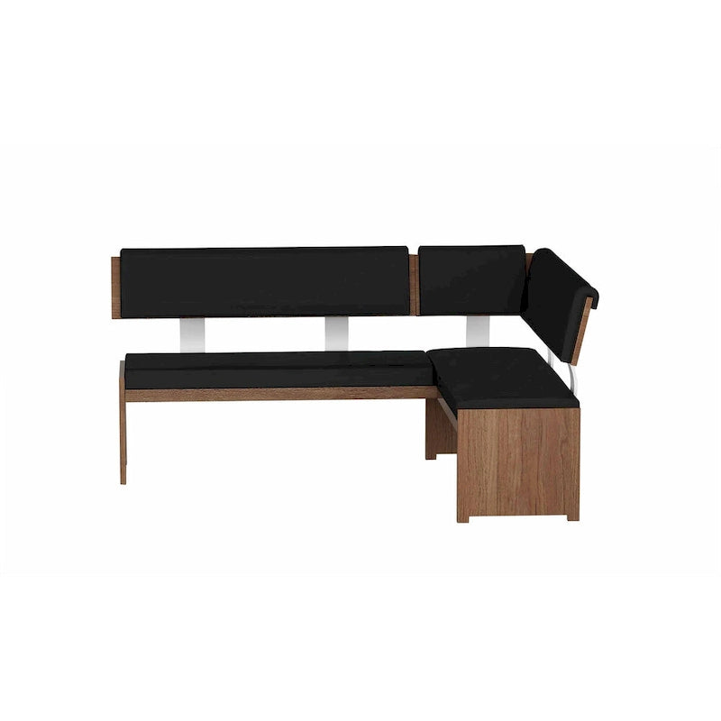 Ensemble de salle à manger Emily en bois moderne avec table, coin banquette et banc