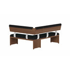 Ensemble de salle à manger Emily en bois moderne avec table, coin banquette et banc