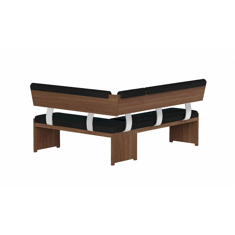 Ensemble de salle à manger Emily en bois moderne avec table, coin banquette et banc