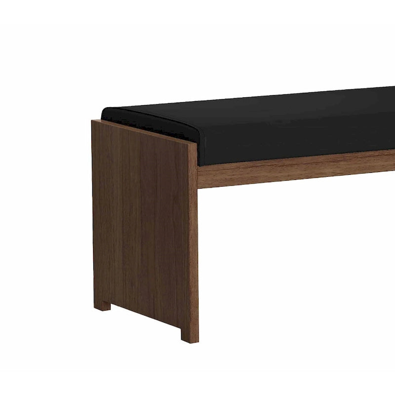 Ensemble de salle à manger Emily en bois moderne avec table, coin banquette et banc