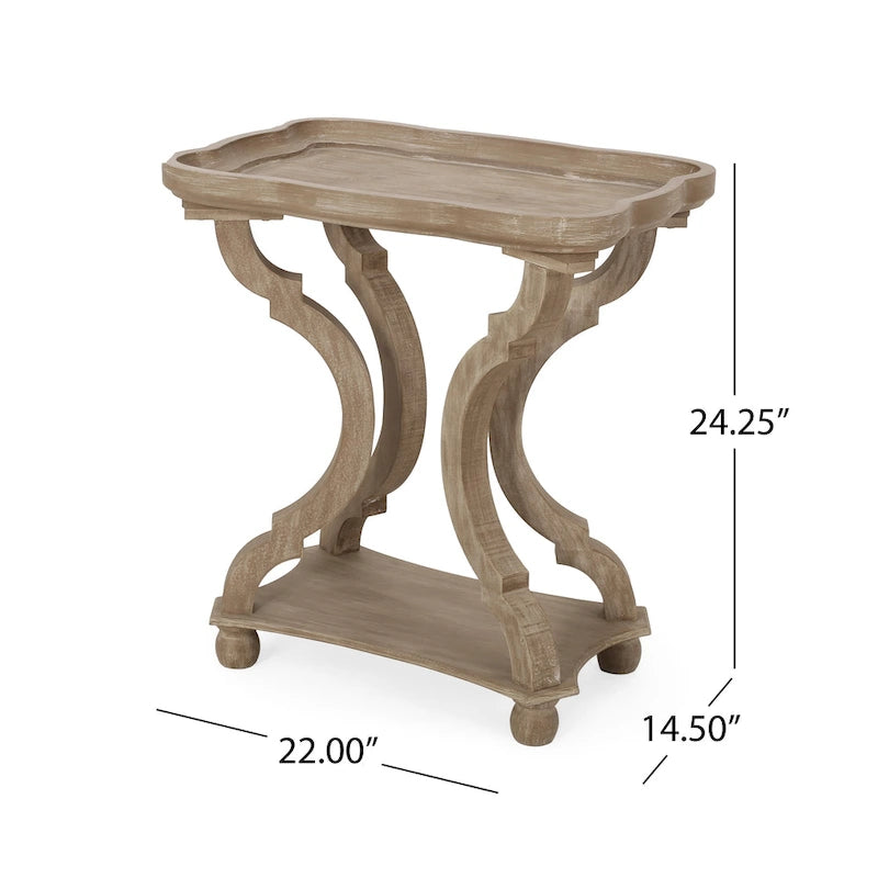 Table d'appoint rectangulaire de style champêtre Ouray – Table d'appoint élégante