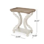 Table d'appoint rectangulaire de style champêtre Ouray – Table d'appoint élégante