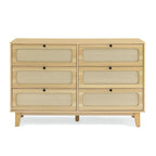 Commode antique en bois à six tiroirs pour chambre, meuble TV ou rangement de salon