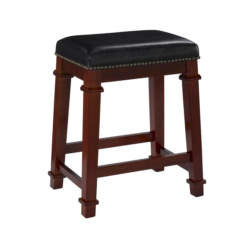 Tabouret de comptoir sans dossier en similicuir Willamette – Hauteur d'assise de 25 po