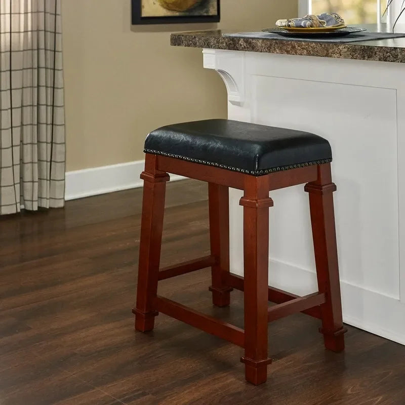 Tabouret de comptoir sans dossier en similicuir Willamette – Hauteur d'assise de 25 po
