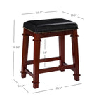 Tabouret de comptoir sans dossier en similicuir Willamette – Hauteur d'assise de 25 po